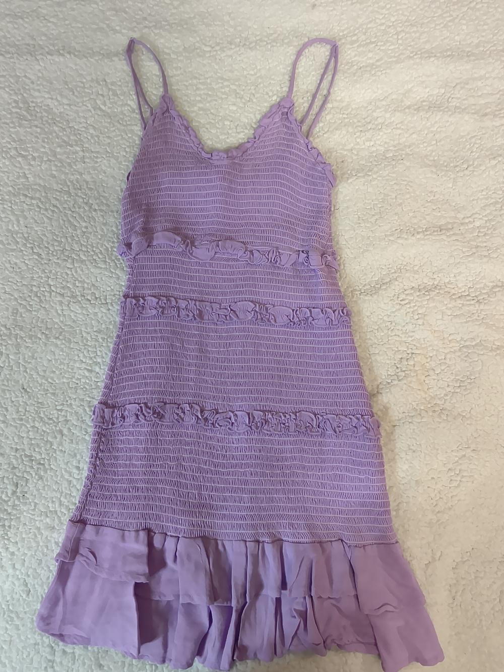 Karlie Lavender Smocked Ruffle Dress